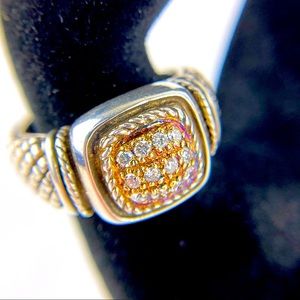 Andrea Candela Diamond Sterling Silver & Gold Ring